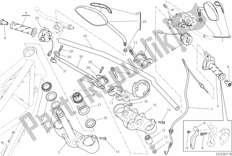 Todas las partes para Manillar Y Controles de Ducati Scrambler Urban Enduro 803 2016